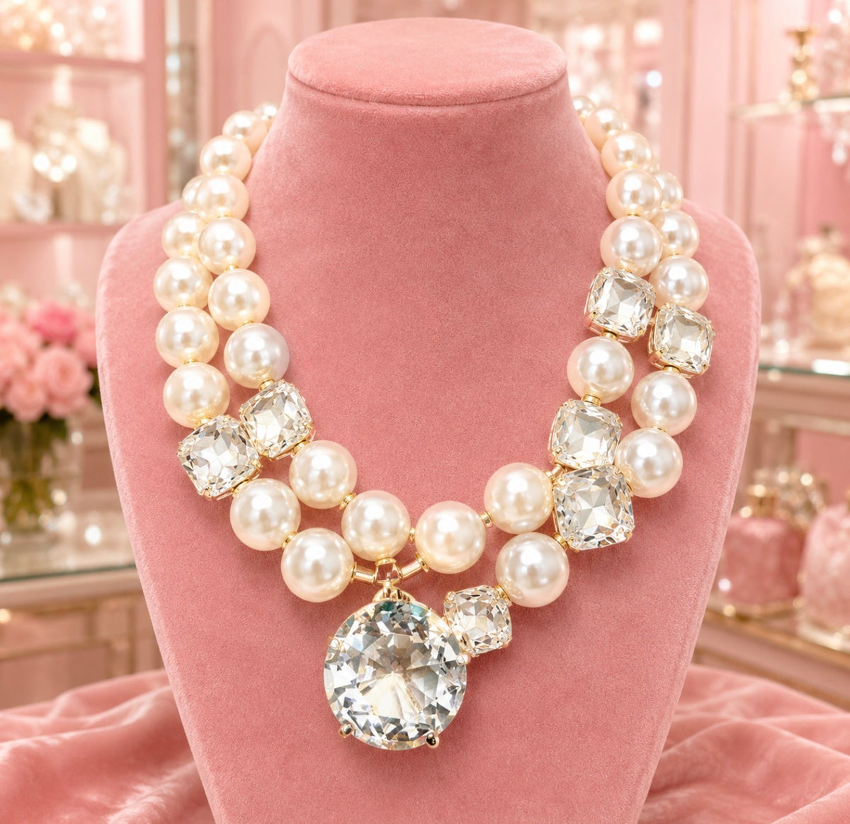 Hollywood Bombshell Pearl Necklace